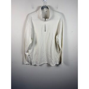 State and Liberty 2XL Off White Cream 1/4 Zip Pullover Sweatshirt Cotton Mix